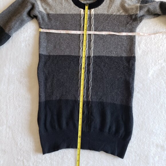 CLAN DOUGLAS Men's Crew Neck 100% Cashmere Ombre/Stripe Sweater SZ XL Long - Picture 13 of 15